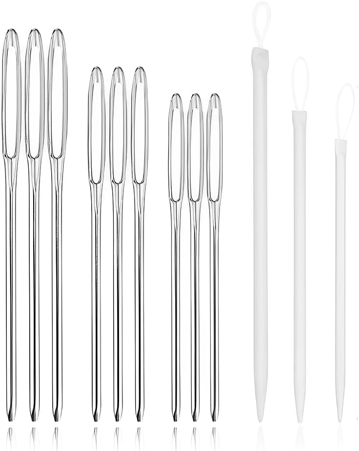 ست سوزن خیاطی 12 عددی، سوزن پشمی، سوزن های چشم بزرگ در 3 سایز، سوزن رفو، سوزن پشمی برای خیاطی سوزن خیاطی، برای صنایع دستی چرمی با دست