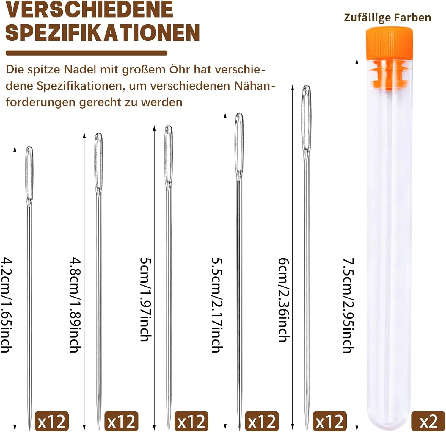 ست 60 عددی سوزن خیاطی، 5 سایز سوزن چشم بزرگ، ست سوزن خیاطی دستی برای صنایع دستی خیاطی دستی، سوزن خیاطی با بطری سوزن، سوزن های استیل ضد زنگ برای خیاطی و صنایع دستی