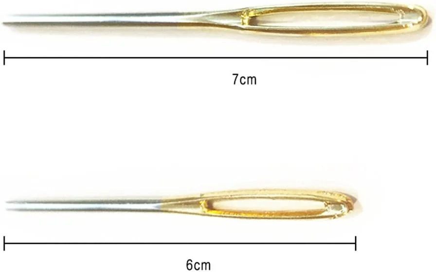 2 عدد سوزن خیاطی چشم بزرگ، سوزن های ضخیم دستی برای گلدوزی و رفو