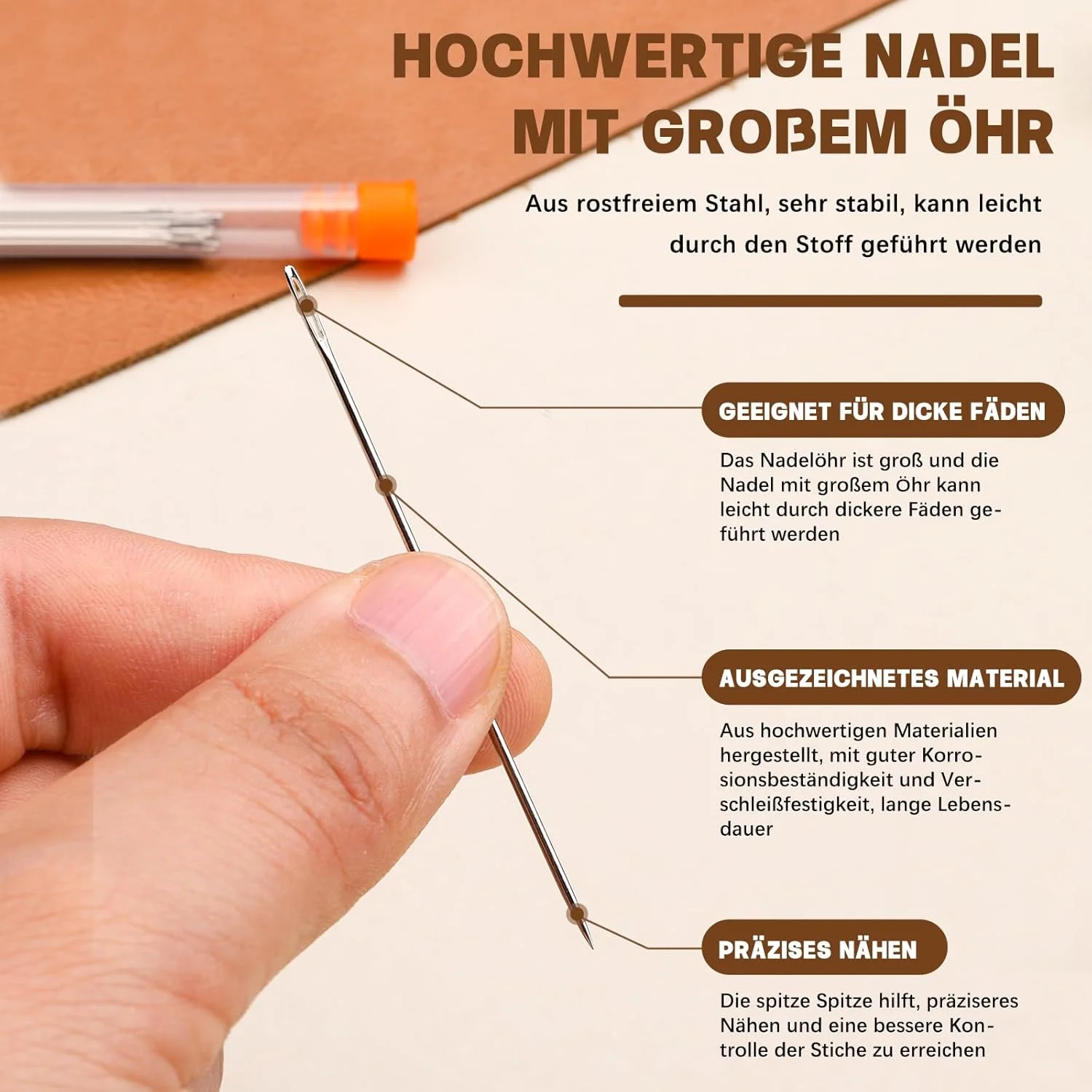 ست 60 عددی سوزن خیاطی، 5 سایز سوزن چشم بزرگ، ست سوزن خیاطی دستی برای صنایع دستی خیاطی دستی، سوزن خیاطی با بطری سوزن، سوزن های استیل ضد زنگ برای خیاطی و صنایع دستی