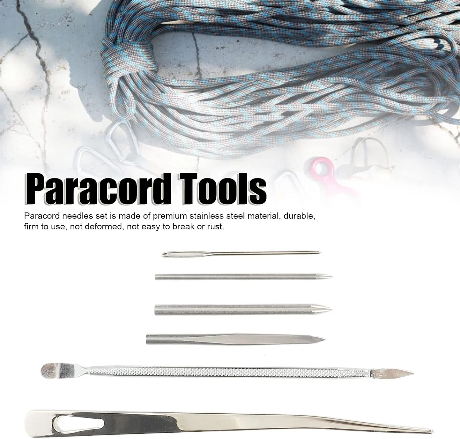 ست سوزن پاراکورد 6 عددی، ابزار بافت دستبند طناب چتر نجات از جنس استیل ضد زنگ، کیف نگهداری، لوازم جانبی پلتفرم قاب چوبی DIY، برای دوخت کیف مدرسه، کیف مسافرتی ست سوزن پاراکورد 6 عددی، ابزار بافت دستبند طناب چتر نجات از جنس استیل ضد زنگ، کیف نگهداری، لوازم جانبی پلتفرم قاب چوبی DIY، برای دوخت کیف مدرسه، کیف مسافرتی