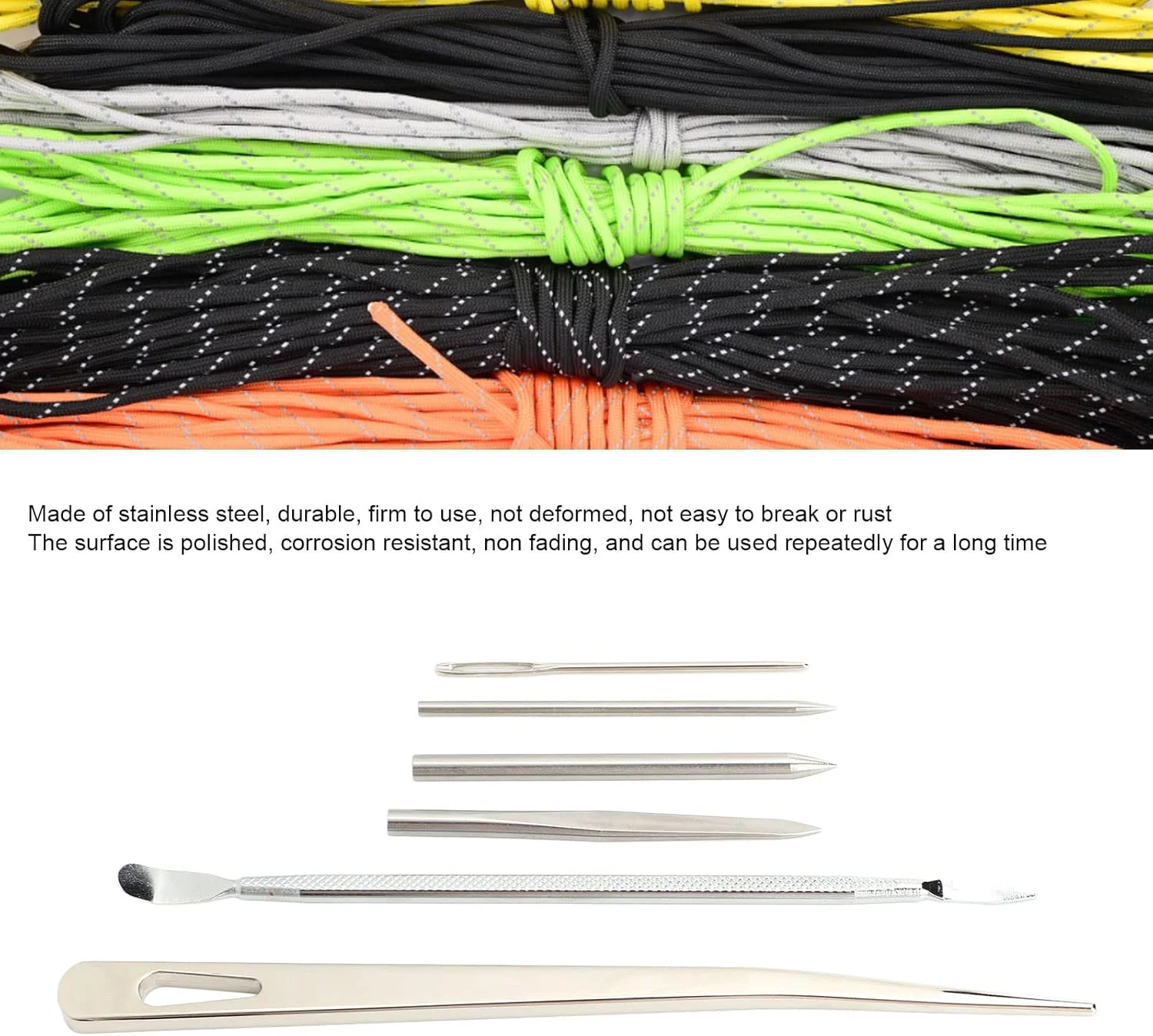 ست سوزن پاراکورد 6 عددی، ابزار بافت دستبند طناب چتر نجات از جنس استیل ضد زنگ، کیف نگهداری، لوازم جانبی پلتفرم قاب چوبی DIY، برای دوخت کیف مدرسه، کیف مسافرتی ست سوزن پاراکورد 6 عددی، ابزار بافت دستبند طناب چتر نجات از جنس استیل ضد زنگ، کیف نگهداری، لوازم جانبی پلتفرم قاب چوبی DIY، برای دوخت کیف مدرسه، کیف مسافرتی