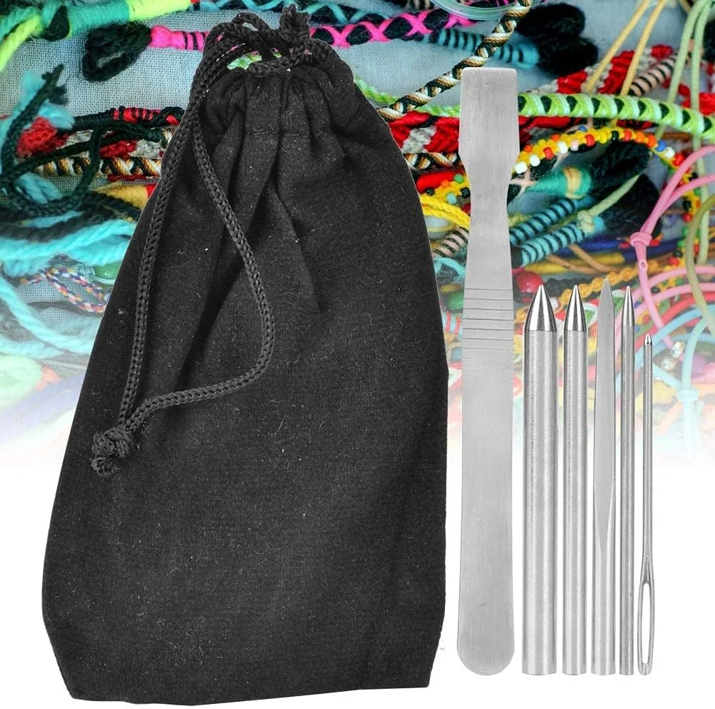 ست سوزن بافت پاراکورد 6 عددی، ست سوزن بندکشی استیل ضد زنگ، ابزار بافت دستبند، سوزن صاف، سوزن سوراخ دار ست سوزن بافت پاراکورد 6 عددی، ست سوزن بندکشی استیل ضد زنگ، ابزار بافت دستبند، سوزن صاف، سوزن سوراخ دار