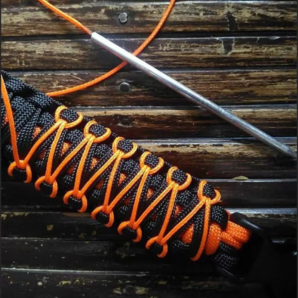 بسته 6 عددی سوزن های پاراکورد استیل ضد زنگ با کیف مخملی، ابزار صاف کننده پاراکورد برای بافت دستبند، بند کفش DIY بسته 6 عددی سوزن های پاراکورد استیل ضد زنگ با کیف مخملی، ابزار صاف کننده پاراکورد برای بافت دستبند، بند کفش DIY