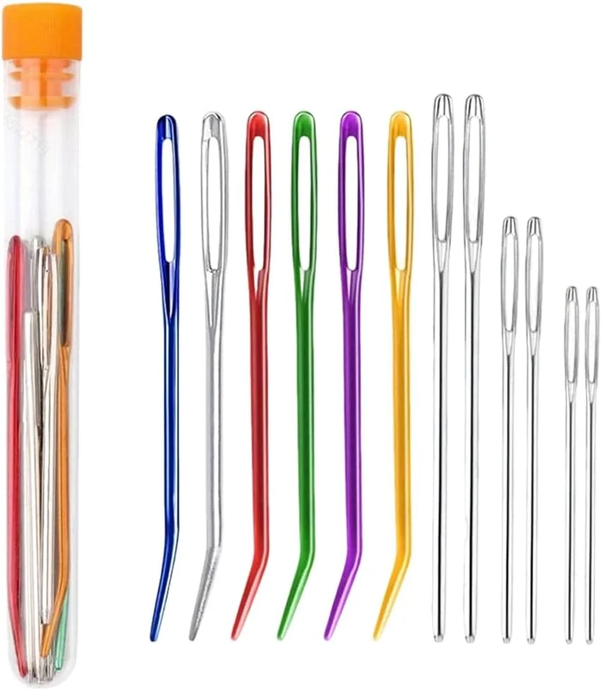 12 عدد سوزن خیاطی چشم درشت - برای پشم - سوزن خیاطی و گلدوزی استیل ضد زنگ - سوزن های گرد با نوک کند با لوله نگهداری - گلدوزی و بافندگی 12 عدد سوزن خیاطی چشم درشت - برای پشم - سوزن خیاطی و گلدوزی استیل ضد زنگ - سوزن های گرد با نوک کند با لوله نگهداری - گلدوزی و بافندگی