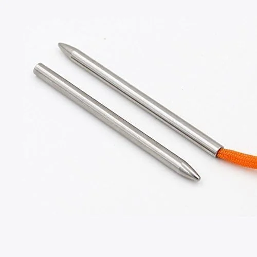 دو عدد سوزن بند طناب نجات نقره ای 550، سوزن های بافت و دوخت، فولاد ضد زنگ، مناسب کمپینگ و پیاده روی، چرم دوزی، ابزار طناب نجات، خیاطی