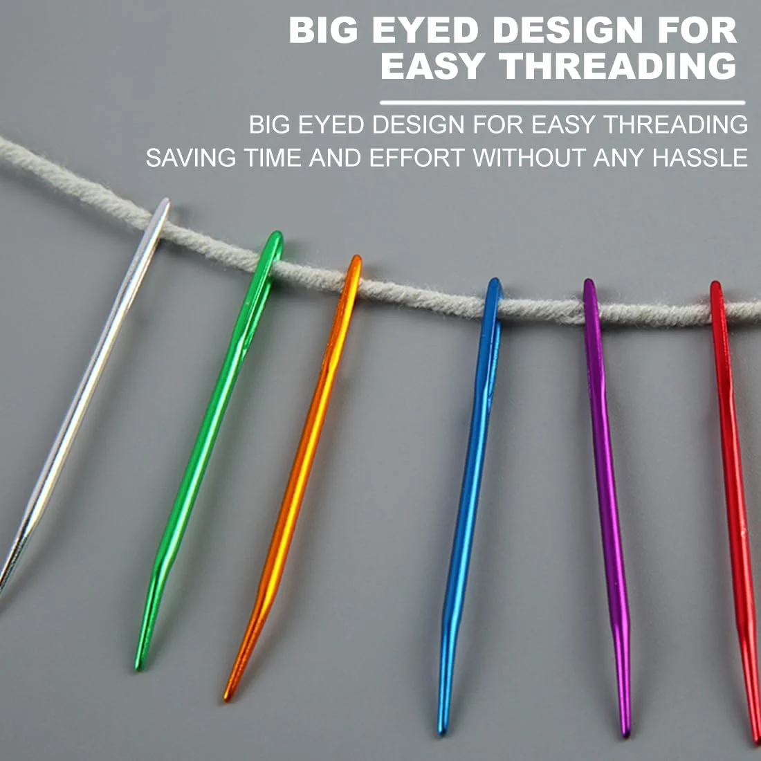 12 عدد سوزن خیاطی چشم درشت - برای پشم - سوزن خیاطی و گلدوزی استیل ضد زنگ - سوزن های گرد با نوک کند با لوله نگهداری - گلدوزی و بافندگی