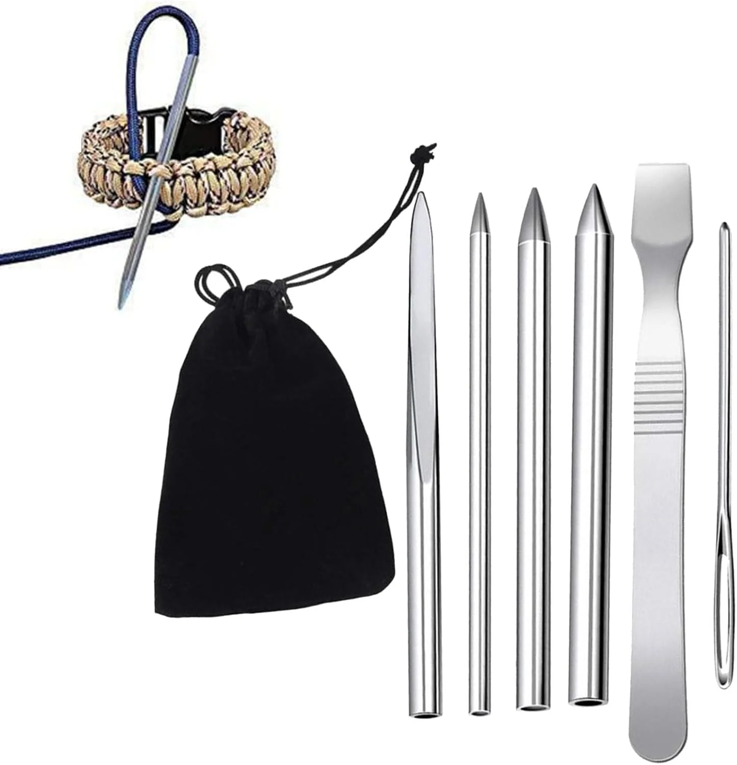 بسته 6 عددی سوزن پاراکورد، سوزن های اتصال، سوزن های پاراکورد استیل ضد زنگ، سوزن های خیاطی پاراکورد، ست پاراکورد، لوازم جانبی پاراکورد، سوزن بخیه بند پاراکورد، ابزار صاف کننده پاراکورد برای