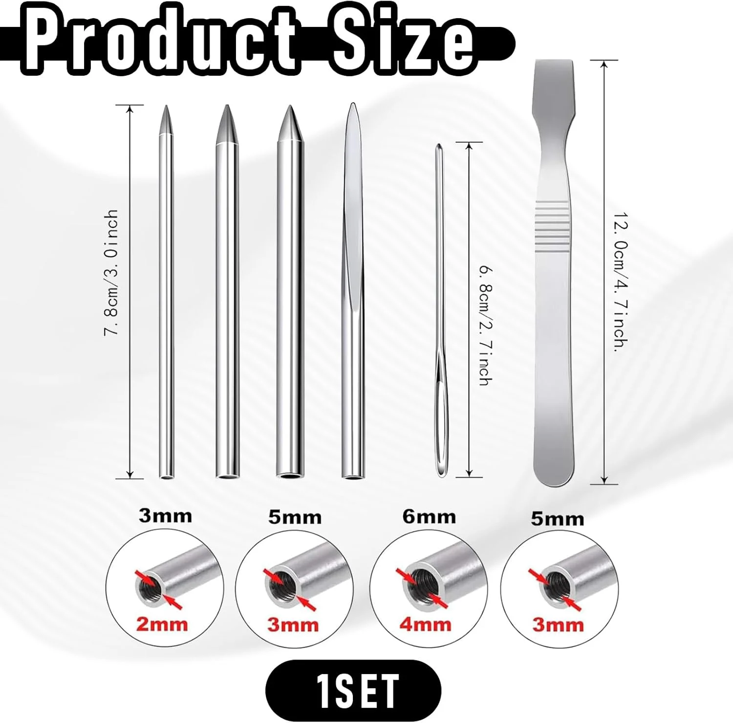 سوزن های پاراکورد، لوازم جانبی پاراکورد، مجموعه سوزن های خیاطی، با کیف نگهداری، ابزار صاف کننده پاراکورد برای لوازم صنایع دستی DIY