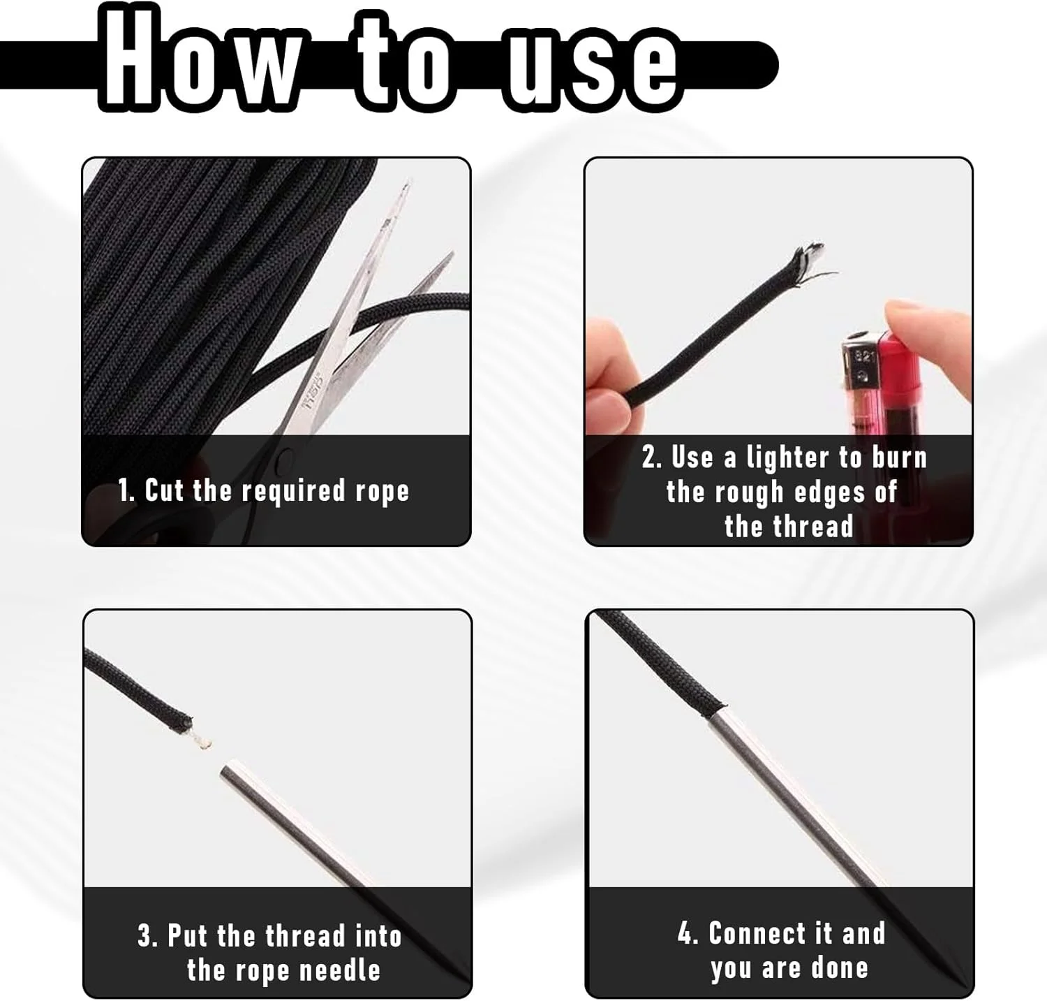 سوزن های پاراکورد، لوازم جانبی پاراکورد، مجموعه سوزن های خیاطی، با کیف نگهداری، ابزار صاف کننده پاراکورد برای لوازم صنایع دستی DIY