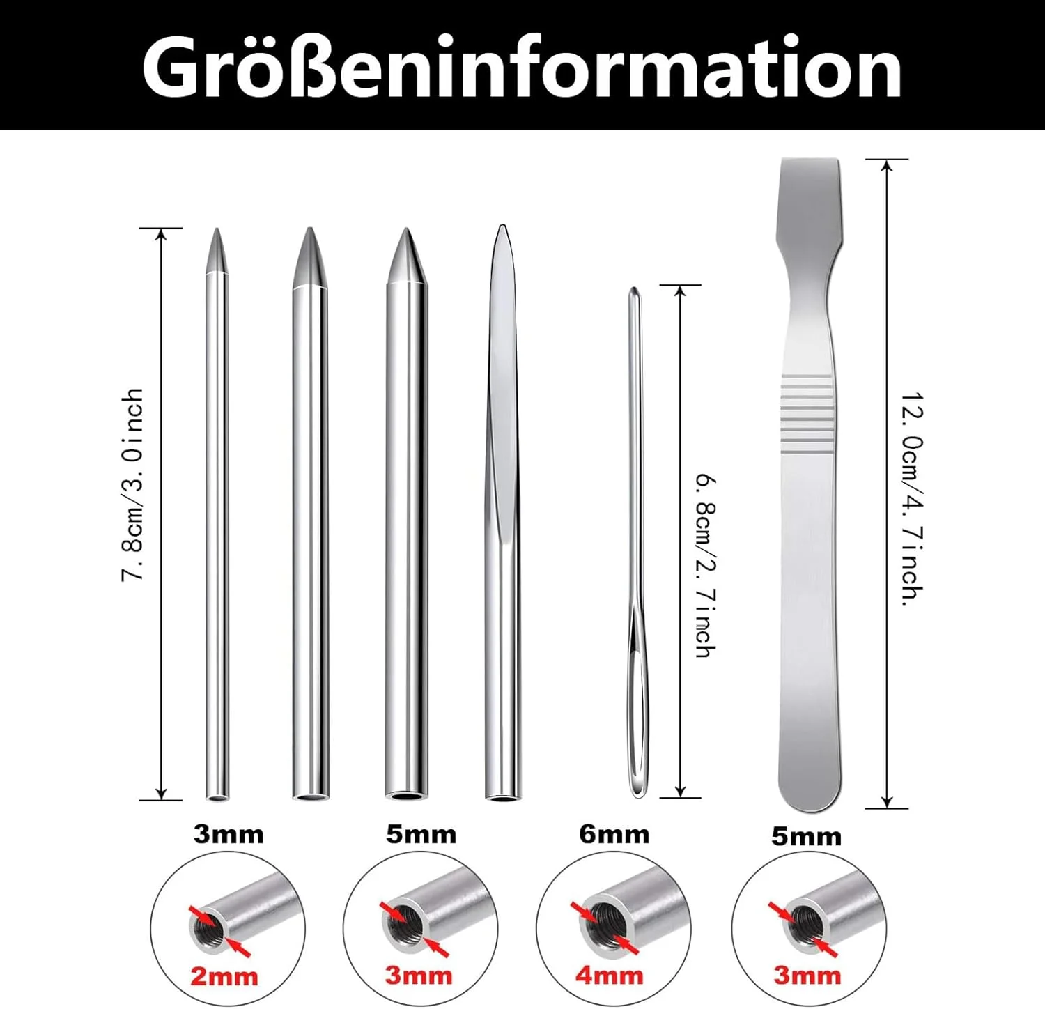ست 6 تکه پاراکورد، لوازم جانبی پاراکورد، سوزن پاراکورد، سوزن اتصال، ابزار اتصال، سوزن خیاطی پاراکورد، برای دستبندهای صنایع دستی DIY، بند بافی، طناب، تزئین لباس