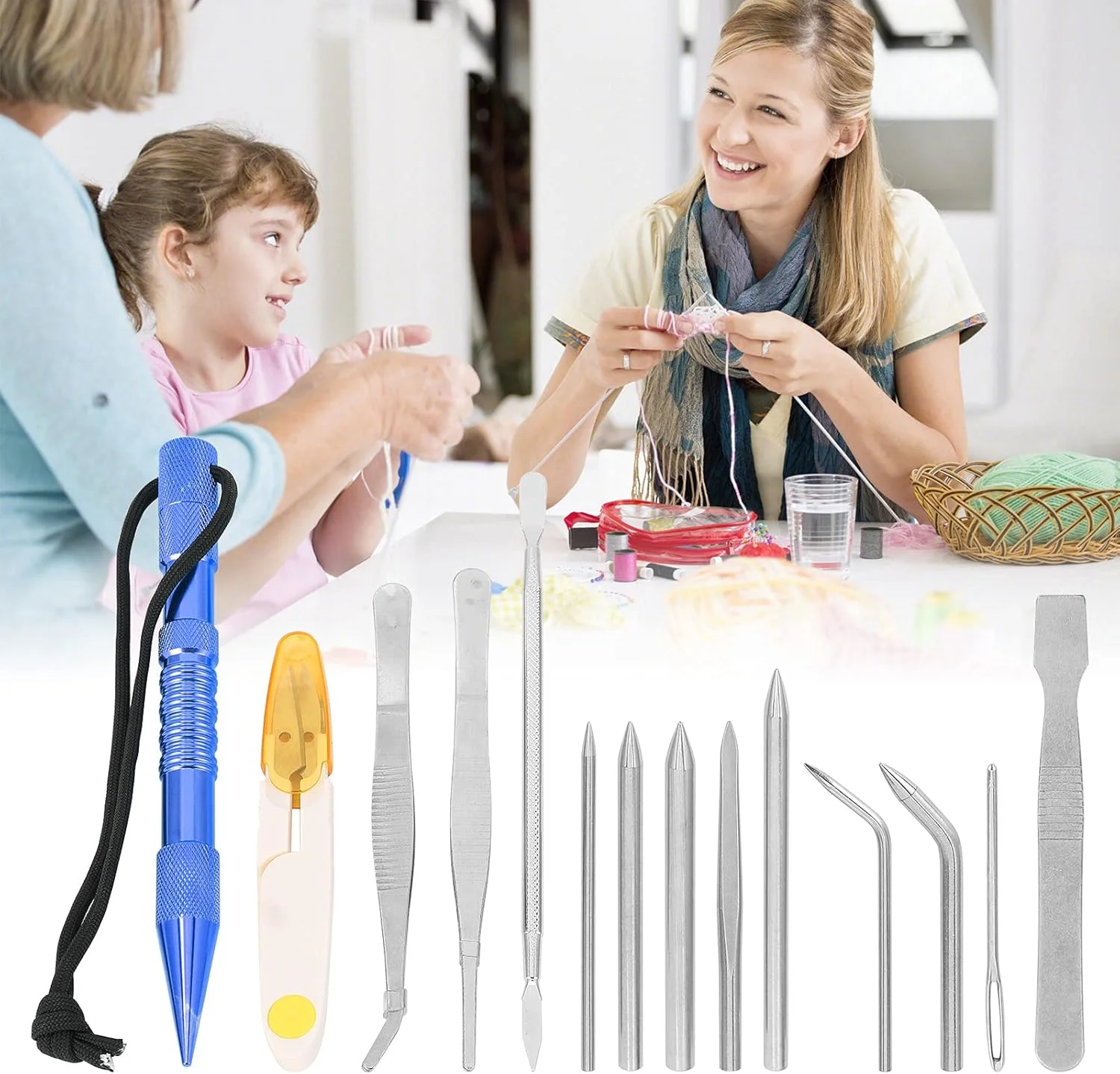 ابزار بافت سوزن های پاراکورد، سوزن های کاربردی بادوام و راحت، ابزار بافت دستبند DIY برای بند کفش برای صنایع دستی DIY Wzsydn (رنگ: آبی)