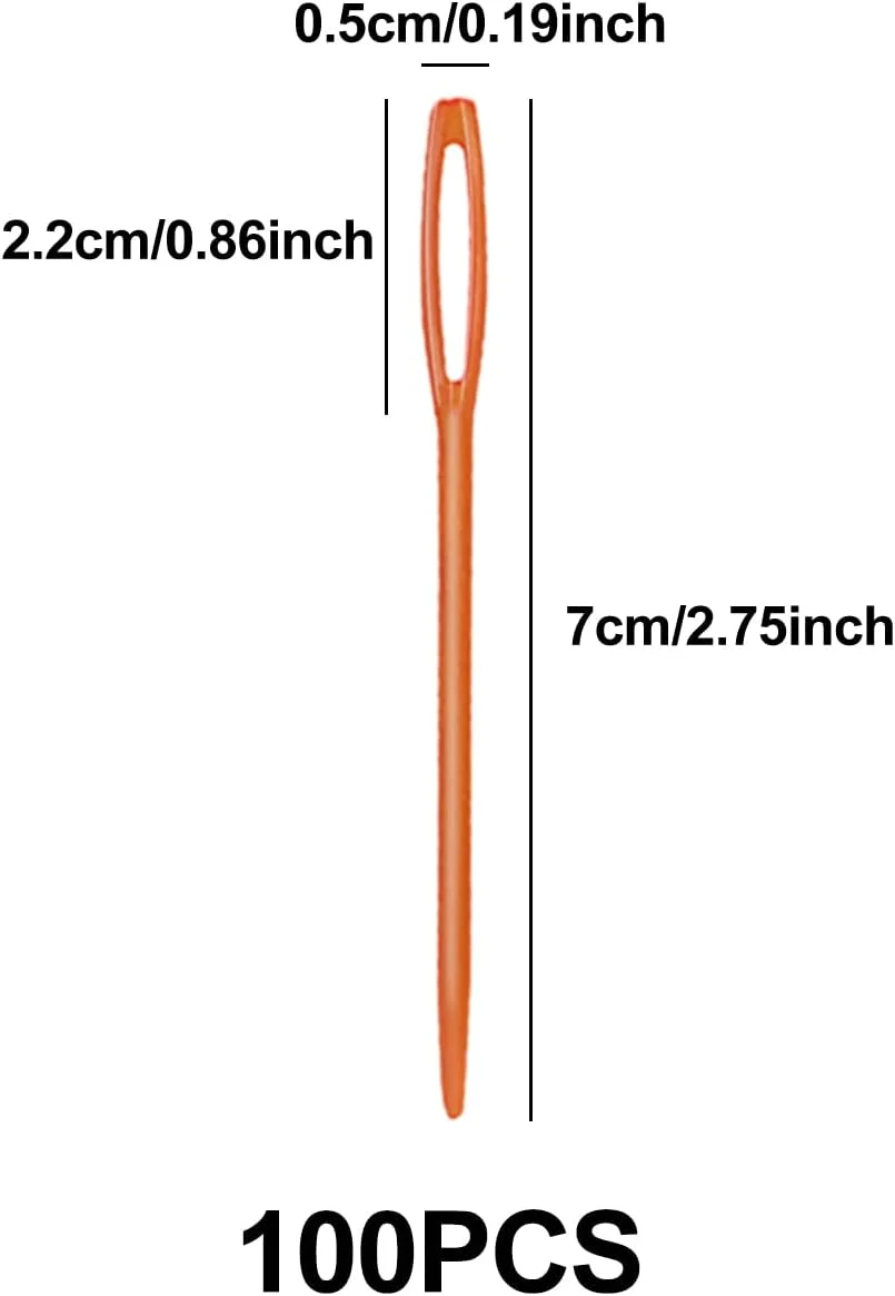 سوزن‌های خیاطی پلاستیکی رنگارنگ 7 سانتی‌متری OLIREXD، سوزن‌های بند ایمنی برای قلاب‌بافی کودکان، رفوگری، خیاطی، صنایع دستی دست‌ساز، رنگ‌های متنوع (طول 2.8 اینچ)