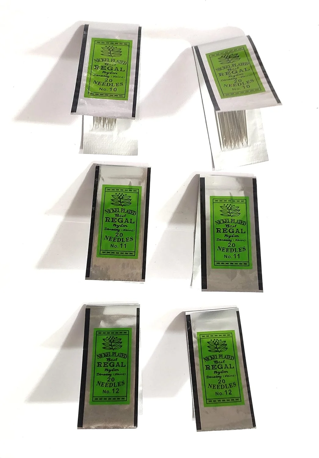 سوزن مهره دوزی خیاطی OMX برای لبه دوزی، مهره دوزی زردوزی و جواهرسازی - 5 بسته. - مجموع 120 سوزن (سایز - 10، 11 و 12 (40 عدد از هر کدام) - مجموع 120 عدد)