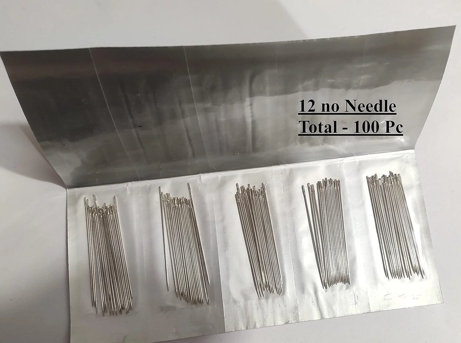 سوزن مهره دوزی خیاطی OMX برای لبه دوزی، مهره دوزی زردوزی و جواهرسازی - 5 بسته. - مجموع 100 سوزن (سایز 12)