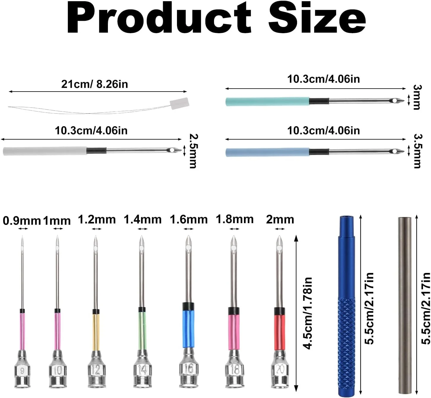 ست سوزن پانچ NQEUEPN شامل 13 قطعه، ست گلدوزی پانچ با 7 سایز سری سوزن پانچ Lavor، ست مبتدی سوزن پانچ برای بزرگسالان، نخ دندان، دوخت ضربدری، کاردستی DIY