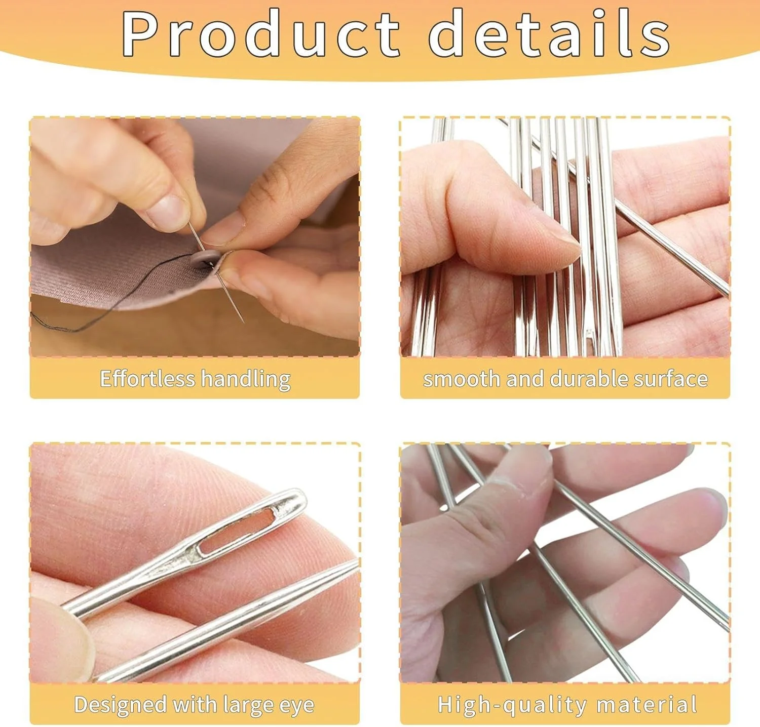 NIDHFG 6 عدد سوزن فولادی، سوزن خیاطی، ابزار خیاطی دست ساز، لوازم جانبی صنایع دستی DIY، سوزن خیاطی خانگی. NIDHFG 6 عدد سوزن فولادی، سوزن خیاطی، ابزار خیاطی دست ساز، لوازم جانبی صنایع دستی DIY، سوزن خیاطی خانگی.