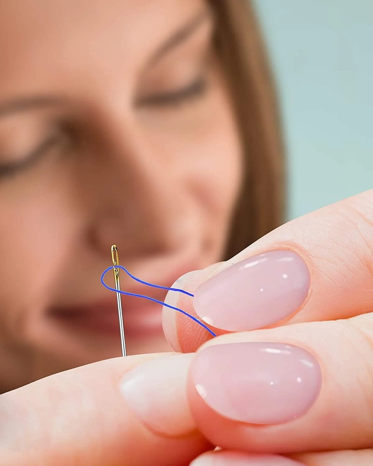 سوزن خیاطی، 24 عدد سوزن برای خیاطی دستی، سوزن های بخیه زنی استیل ضد زنگ با قابلیت نخ کشی آسان از پهلو در 3 سایز، برای خیاطی و تعمیر، گلدوزی