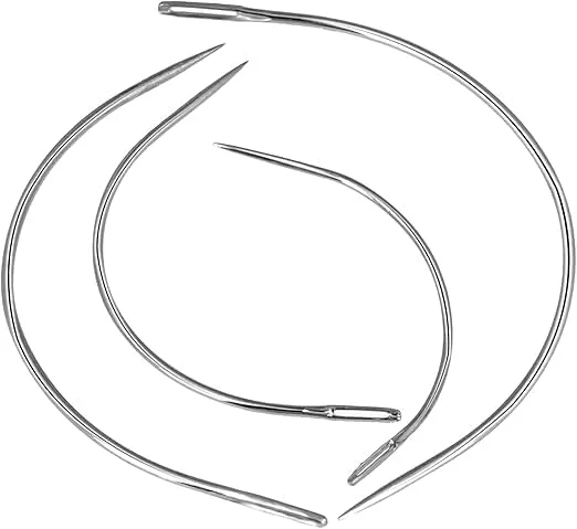 سوزن های منحنی 2'' / 2.5'' / 3 ''/ 3.5 '' نوع C، سوزن های خیاطی دستی چرم برای ساخت کلاه گیس، چرم فرش، تعمیر بوم، مدل سازی و صنایع دستی پارچه مبل، کفش
