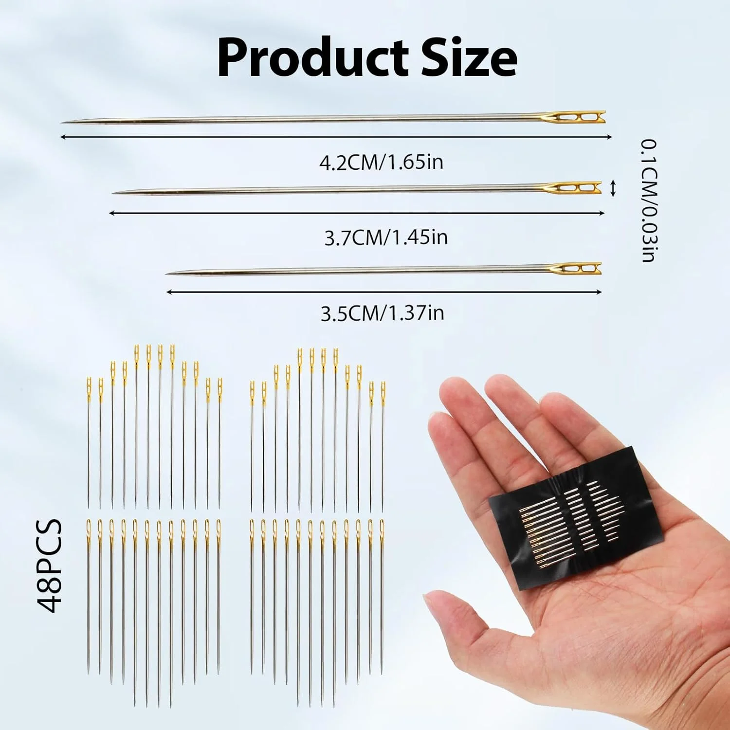 48 عدد سوزن نخ آسان دستی، 3 سایز سوزن نخ خودکار برای کارهای دستی DIY نوع معمولی، خیاطی و گلدوزی 48 عدد سوزن نخ آسان دستی، 3 سایز سوزن نخ خودکار برای کارهای دستی DIY نوع معمولی، خیاطی و گلدوزی