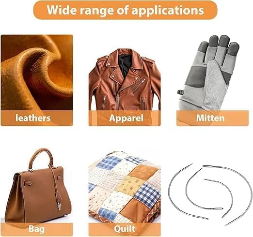 سوزن های منحنی 2'' / 2.5'' / 3 ''/ 3.5 '' نوع C، سوزن های خیاطی دستی چرم برای ساخت کلاه گیس، چرم فرش، تعمیر بوم، مدل سازی و صنایع دستی پارچه مبل، کفش