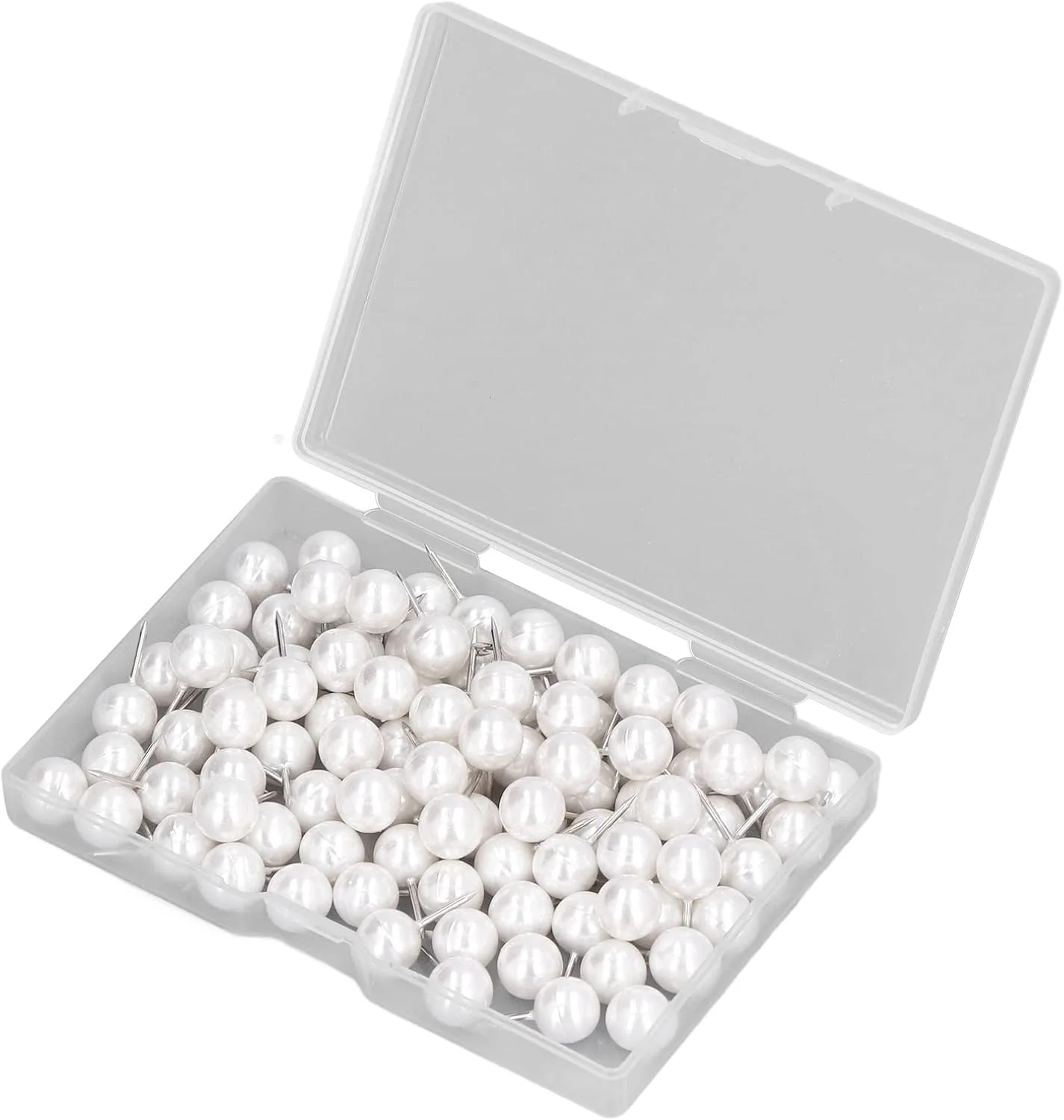 سوزن ته گرد سر توپی مرواریدی سفید، مقاوم در برابر حرارت، استیل ضد زنگ، بسته پلاستیکی برای علامت گذاری پروژه های صنایع دستی