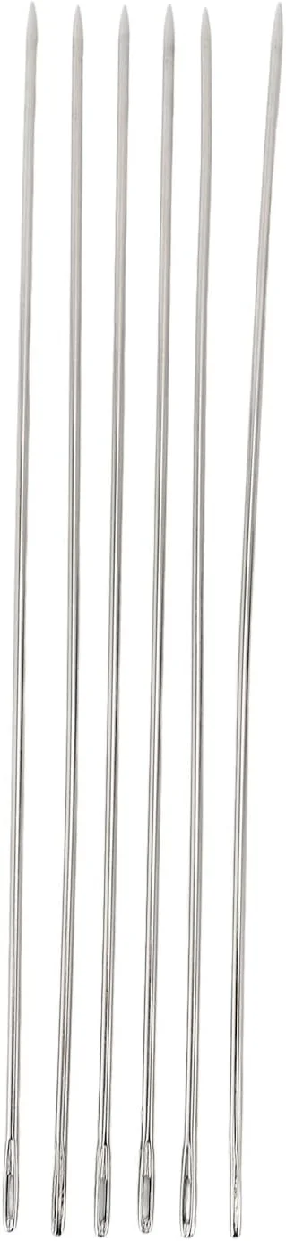 6 عدد سوزن چشم بزرگ استیل ضد زنگ برای دوخت دستی چرم، کاردستی، 30 سانتی متر طول و 0.3 سانتی متر ضخامت، مناسب برای مصارف خانگی و استودیویی 6 عدد سوزن چشم بزرگ استیل ضد زنگ برای دوخت دستی چرم، کاردستی، 30 سانتی متر طول و 0.3 سانتی متر ضخامت، مناسب برای مصارف خانگی و استودیویی