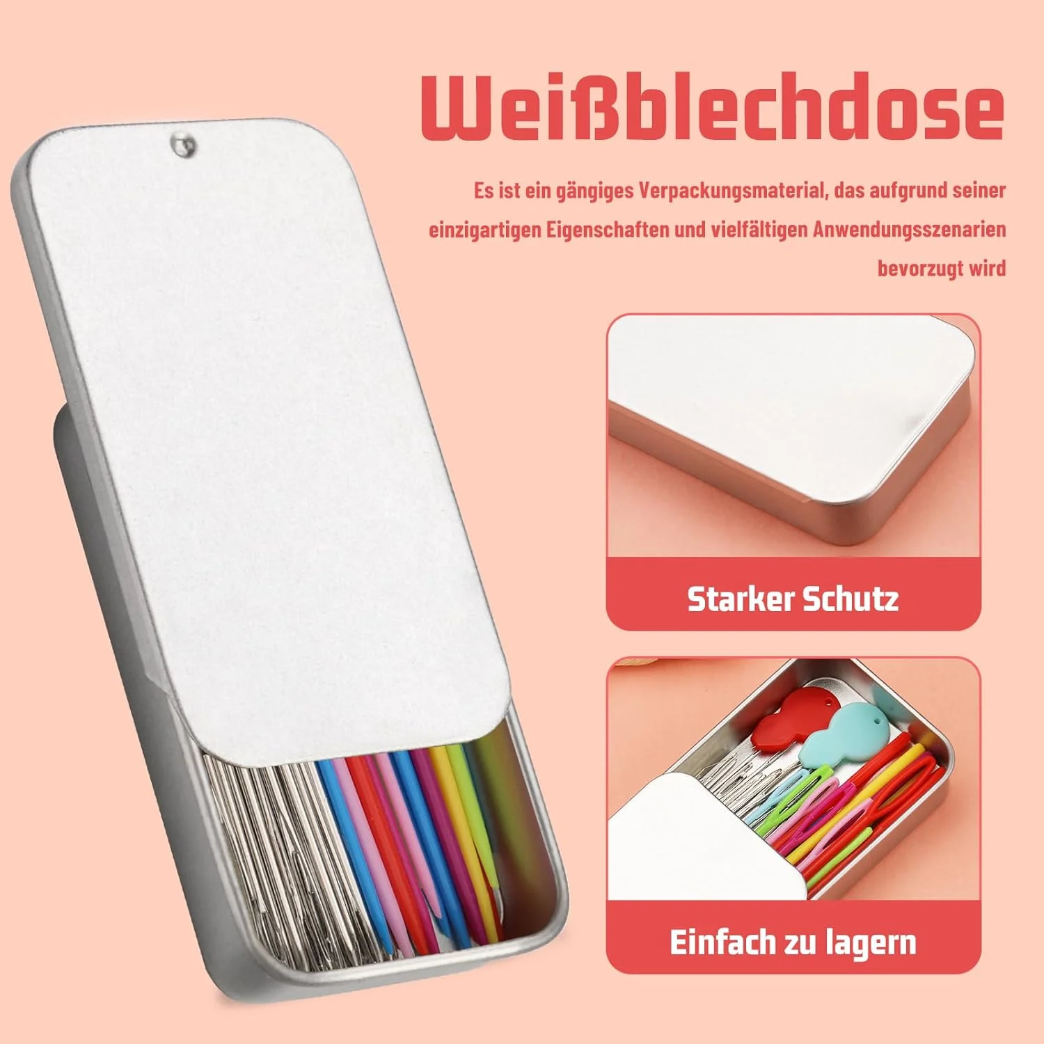 55 عدد سوزن پشمی چشم بزرگ، 8 سایز سوزن پشمی و 3 سایز سوزن پلاستیکی برای قلاب بافی، رفو، بافندگی و کاردستی با نخ به همراه سوزن نخ کن