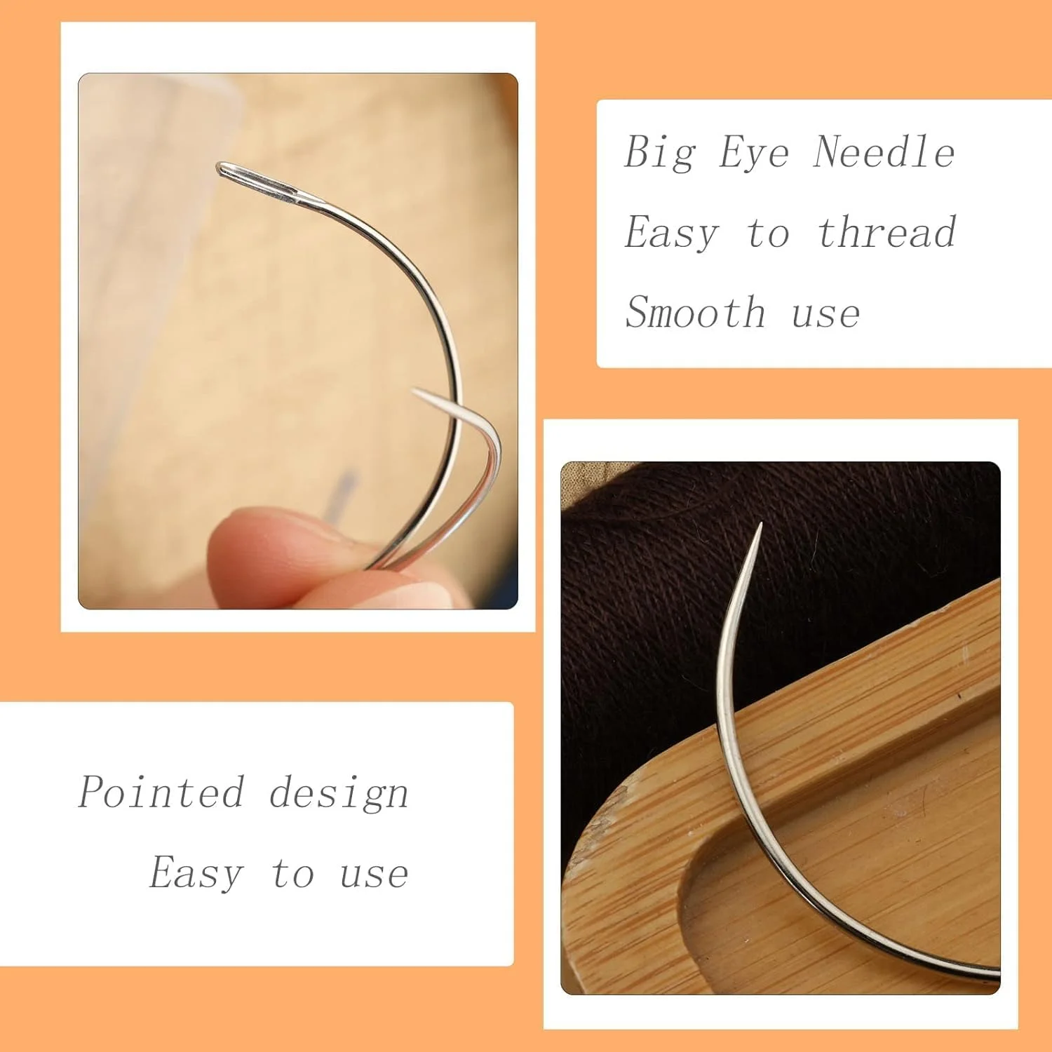 50 عدد سوزن خمیده، سوزن های خیاطی خمیده، سوزن های چرمی، سوزن بافندگی برای تعمیر چرم فرش بوم، مسدود کردن بافندگی، مدل سازی و صنایع دستی