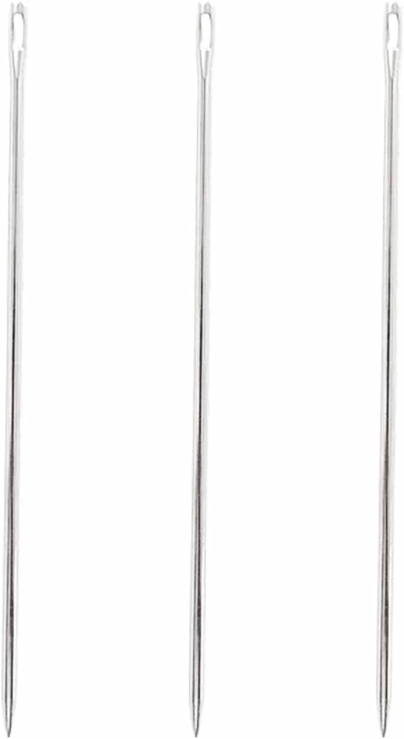 ست 3 عددی سوزن خیاطی دستی چشم بزرگ 30 سانتی متری، سوزن های حرفه ای بلند روکش مبلمان برای پروژه های صنایع دستی خانگی، عروسک سازی و تافتینگ