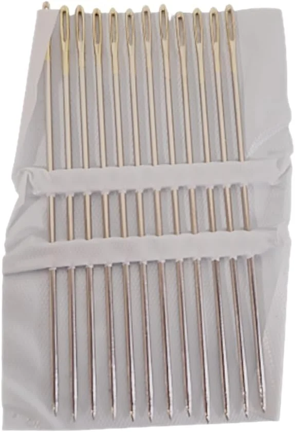 پوپیپ 12 عددی. سایز 7 سانتی متر (2 3/4 اینچ). سوزن های خیاطی دستی چشم طلایی بزرگ ژاپنی با کیفیت ژاپنی، تیز، برای دوخت دستی، تعمیر پارچه، کاردستی، گلدوزی، سرگرمی، DIY