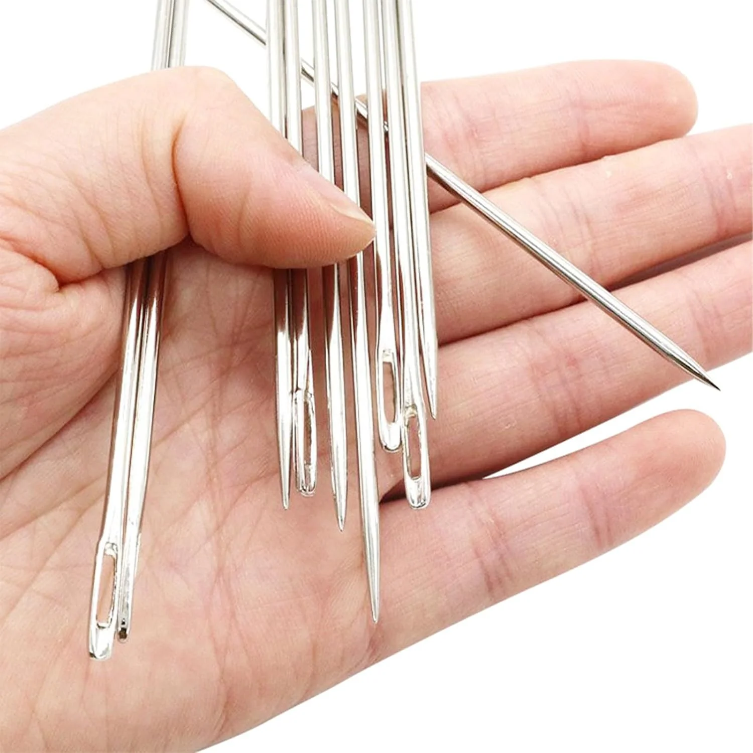 ست 3 عددی سوزن خیاطی دستی چشم بزرگ 30 سانتی متری، سوزن های حرفه ای بلند روکش مبلمان برای پروژه های صنایع دستی خانگی، عروسک سازی و تافتینگ