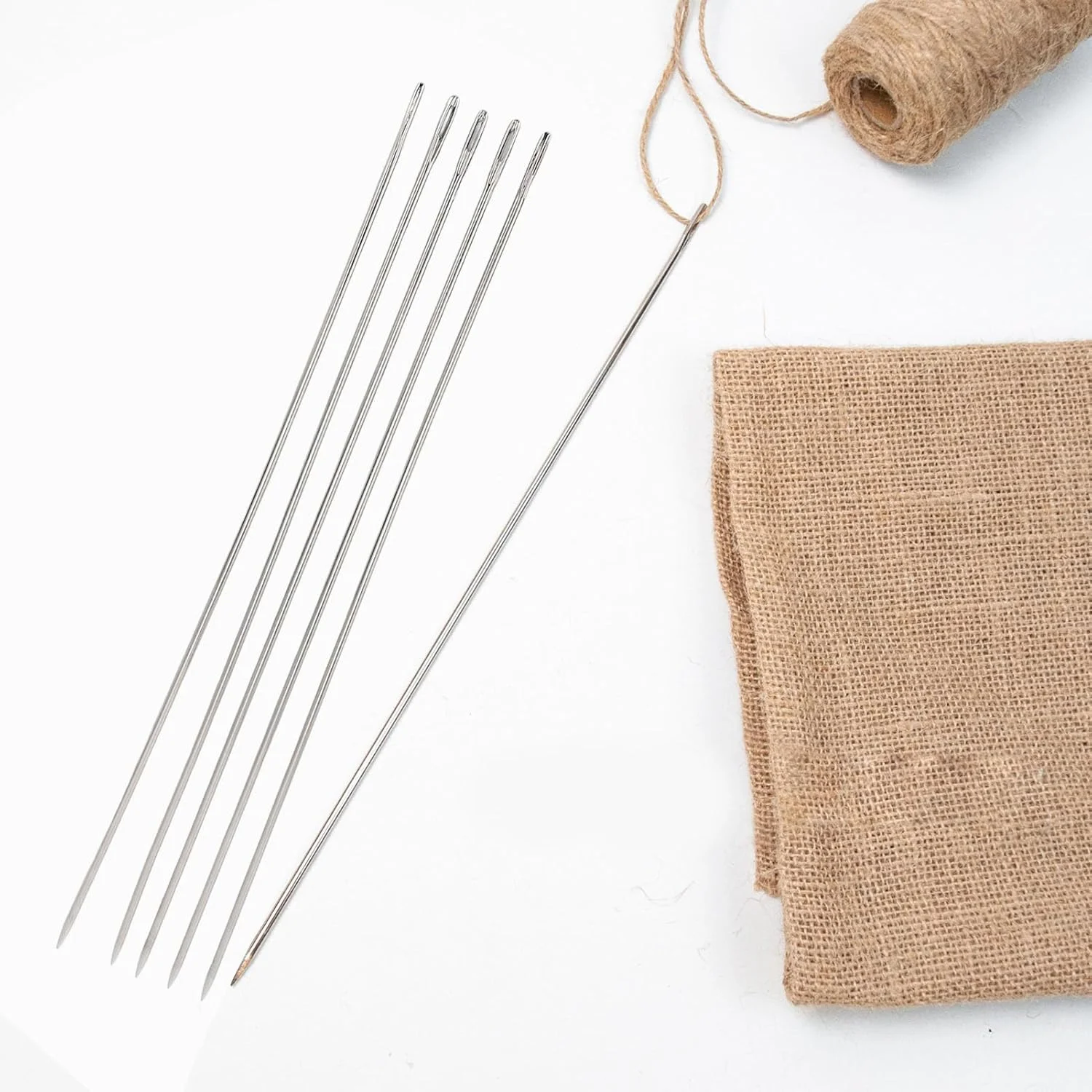 سوزن های خیاطی چشم بزرگ نخ، 30 عدد سوزن خیاطی چشم بزرگ، مجموعه نخ فولادی بافتنی برای پروژه های دست ساز، عروسک ها، چرم