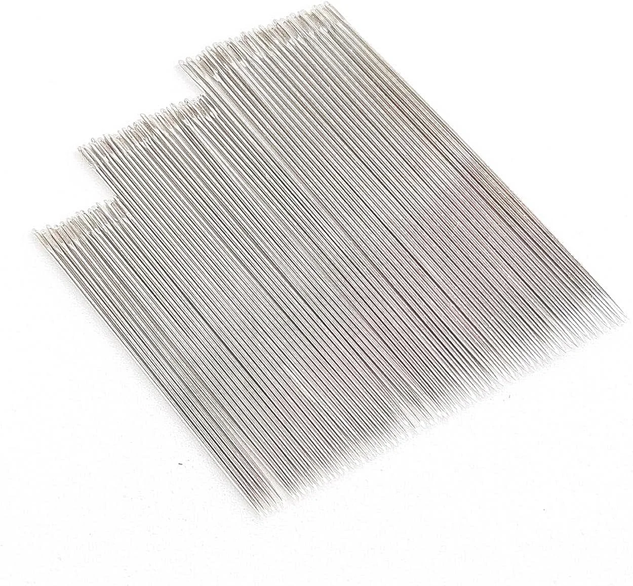 پکیج 75 عددی سوزن های خیاطی دستی poppip (25 عدد سایز #6، 25 عدد سایز #8، 25 عدد سایز #9) سوزن های بلند دو چشمی بزرگ با کیفیت ژاپنی، تیز برای دوخت دستی، تعمیر پارچه، صنایع دستی، گلدوزی، سرگرمی و DIY