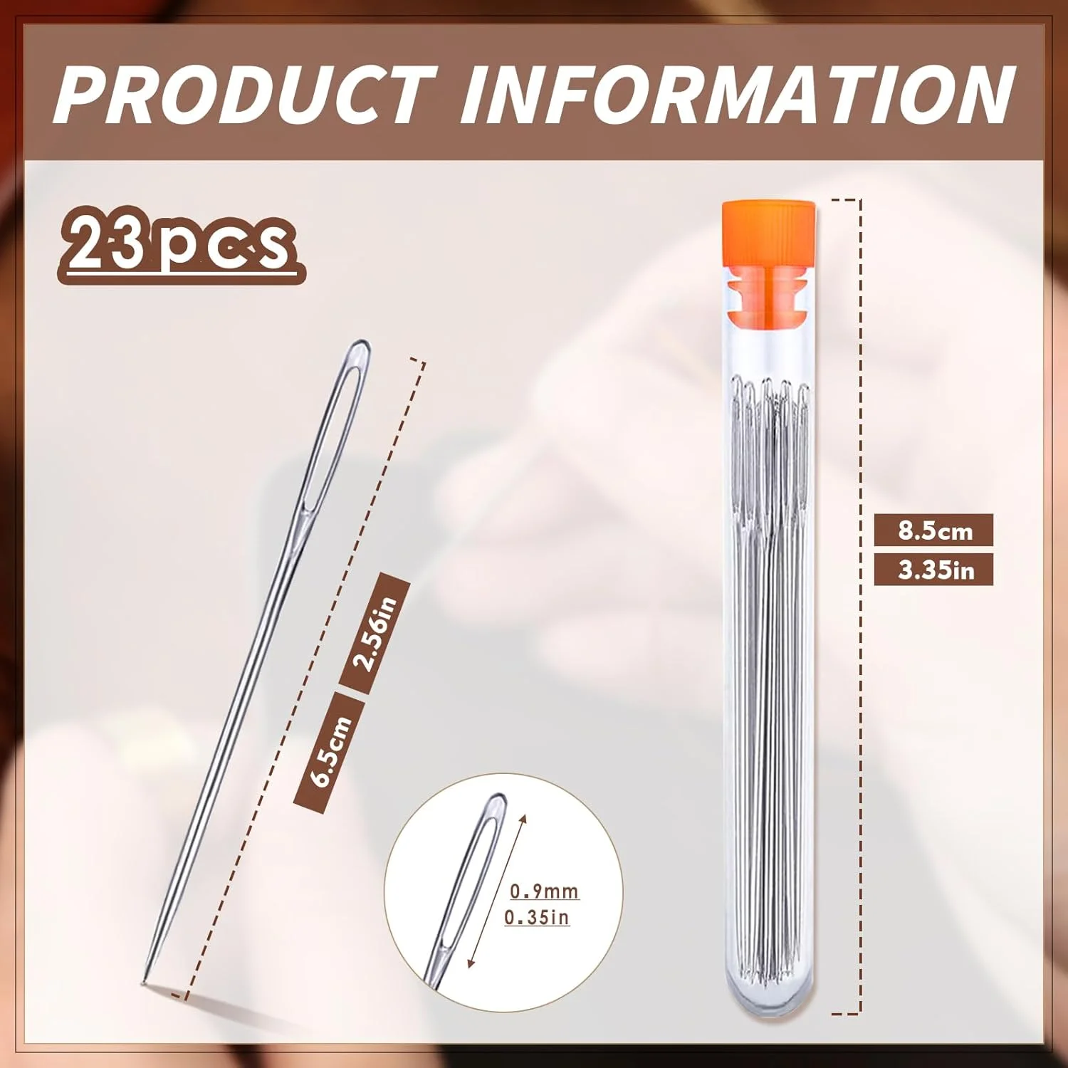 23 عدد سوزن خیاطی چشم بزرگ، سوزن های تیز خیاطی 6.5 سانتی متری، سوزن نخ گلدوزی چرمی دست ساز، سوزن های بافتنی نخ استیل ضد زنگ با بطری پلاستیکی 8.4 سانتی متری 23 عدد سوزن خیاطی چشم بزرگ، سوزن های تیز خیاطی 6.5 سانتی متری، سوزن نخ گلدوزی چرمی دست ساز، سوزن های بافتنی نخ استیل ضد زنگ با بطری پلاستیکی 8.4 سانتی متری