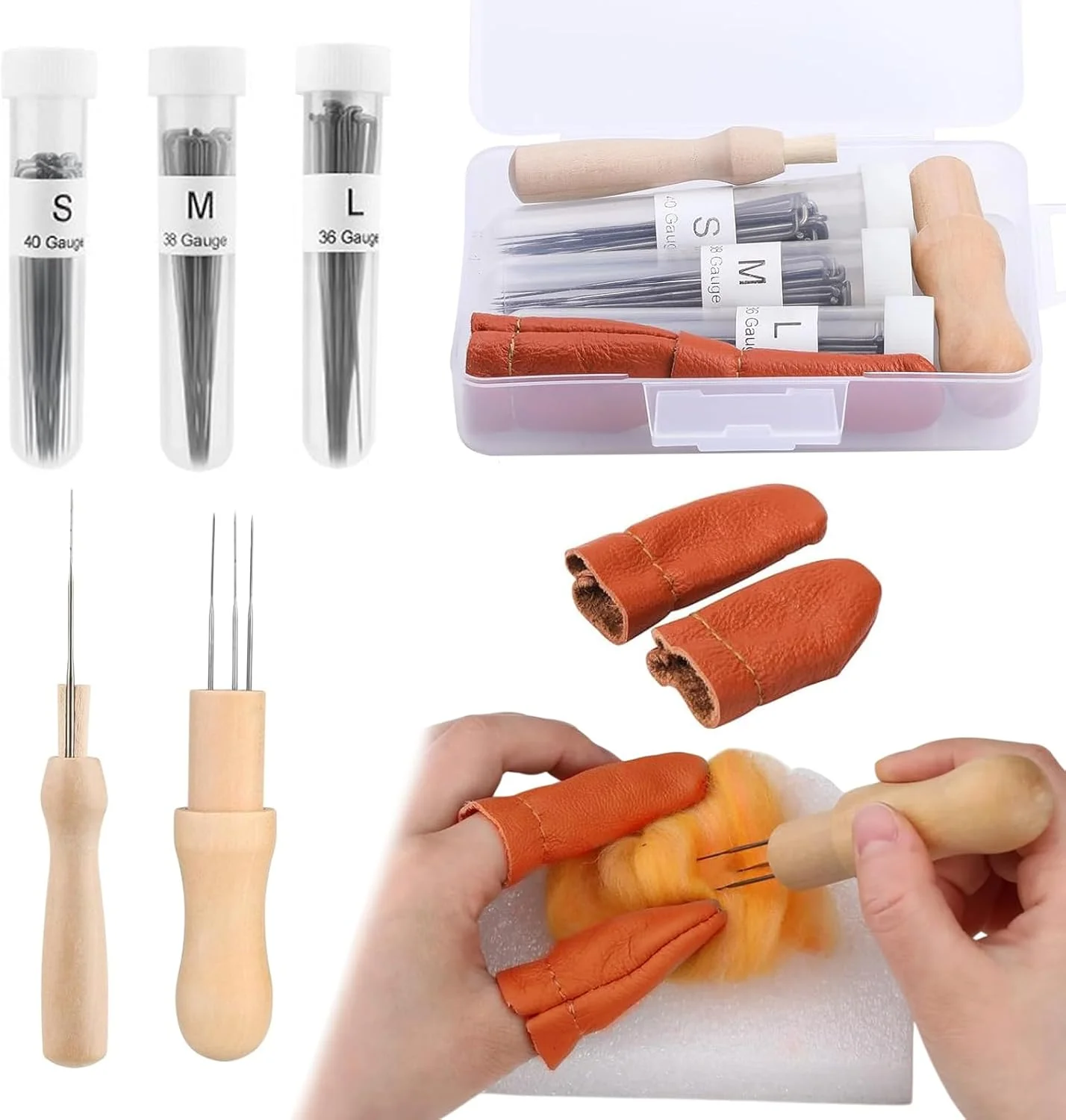 ست سوزن نمد دوزی 74 تکه، سوزن های نمد دوزی برای نمد دوزی خشک، سوزن های نمد دوزی در 3 سایز، ست ابزار سوزن نمد دوزی پشمی، لوازم جانبی ابزار سوزن نمد دوزی برای مبتدیان، نمد دوزی پشمی حرفه ای DIY