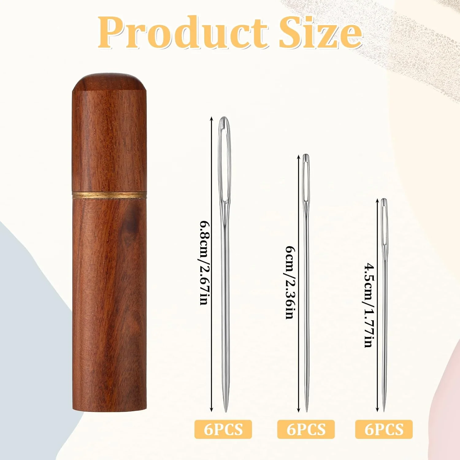 18 عدد سوزن خیاطی چشم بزرگ، سوزن های گلدوزی در 3 سایز، سوزن نخ کشی استیل ضد زنگ برای چرم و خیاطی دستی ملیله دوزی 18 عدد سوزن خیاطی چشم بزرگ، سوزن های گلدوزی در 3 سایز، سوزن نخ کشی استیل ضد زنگ برای چرم و خیاطی دستی ملیله دوزی