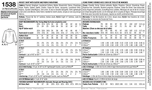 الگوهای خیاطی پیراهن دکمه دار زنانه Simplicity 1538، سایزهای 14-22 الگوهای خیاطی پیراهن دکمه دار زنانه Simplicity 1538، سایزهای 14-22