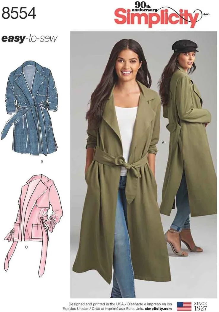 الگوی سادگی 8554، الگوهای کت و ژاکت زنانه ظریف، کاغذی، سفید، R5 (14-16-18-20-22) الگوی سادگی 8554، الگوهای کت و ژاکت زنانه ظریف، کاغذی، سفید، R5 (14-16-18-20-22)