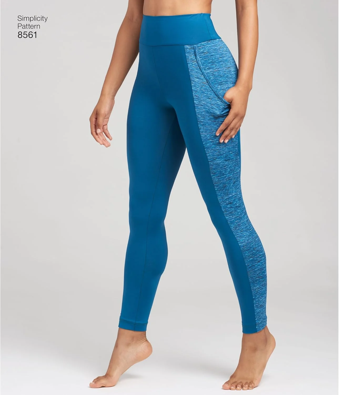 الگوی سادگی 8561، لگینگ زنانه، کاغذی، سفید، BB (1X-5X)