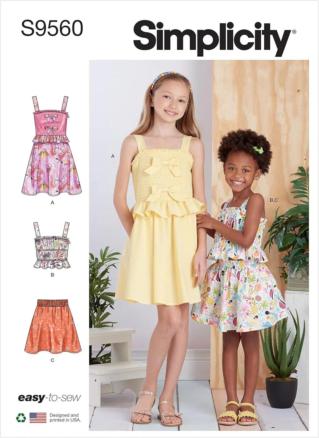 کیت الگوی خیاطی لباس، تاپ و دامن بچگانه Simplicity، کد S9560، سایزهای 3-4-5-6، چند رنگ کیت الگوی خیاطی لباس، تاپ و دامن بچگانه Simplicity، کد S9560، سایزهای 3-4-5-6، چند رنگ