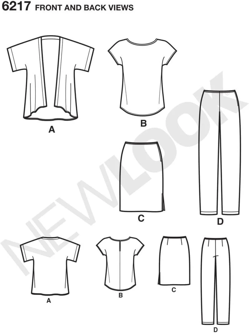 الگوهای خلاقانه سادگی نیو لوک 6217، لباس های جداگانه زنانه، A (10-12-14-16-18-20-22)