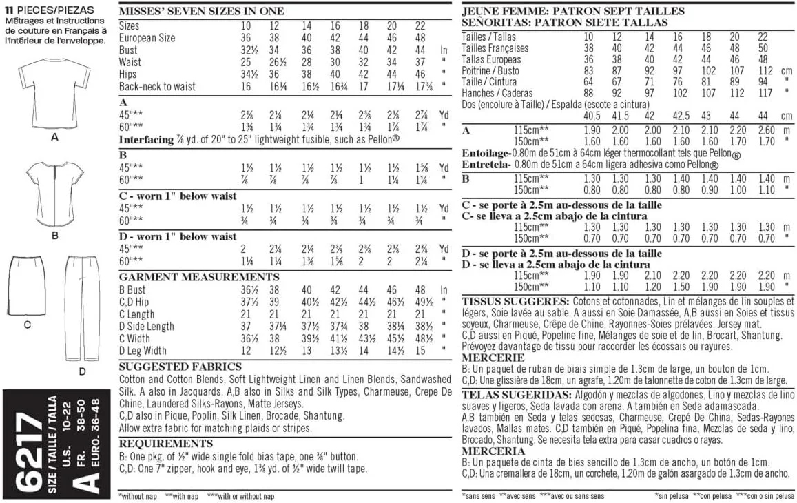 الگوهای خلاقانه سادگی نیو لوک 6217، لباس های جداگانه زنانه، A (10-12-14-16-18-20-22)