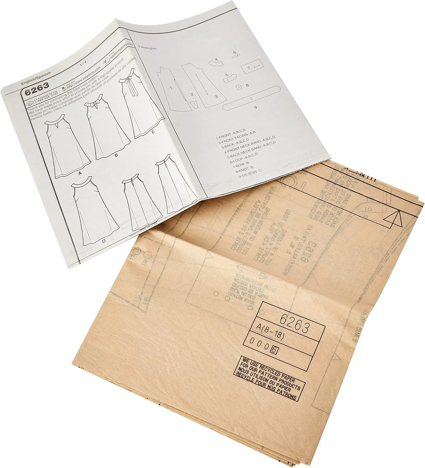 الگوهای خلاقانه سادگی نیو لوک، لباس فون زنانه، A (8-10-12-14-16-18)