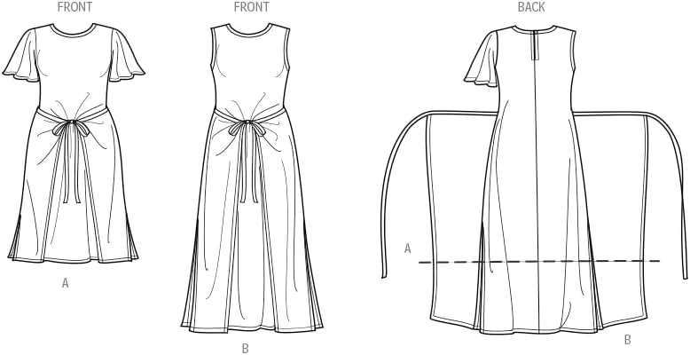 الگوی خیاطی لباس سایز بزرگ Simplicity، چند رنگ