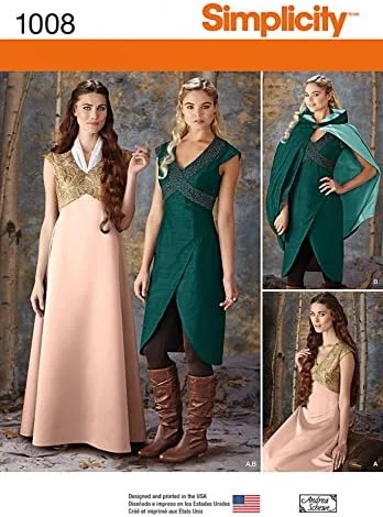 الگوی خیاطی زنانه سادگی 1008 مدل لباس به سبک بازی تاج و تخت