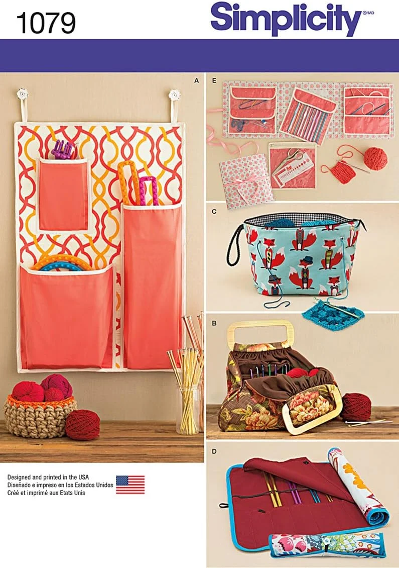 الگوی خیاطی Simplicity 1079 برای بافتنی و قلاب بافی و نگهداری لوازم، سایز آزاد