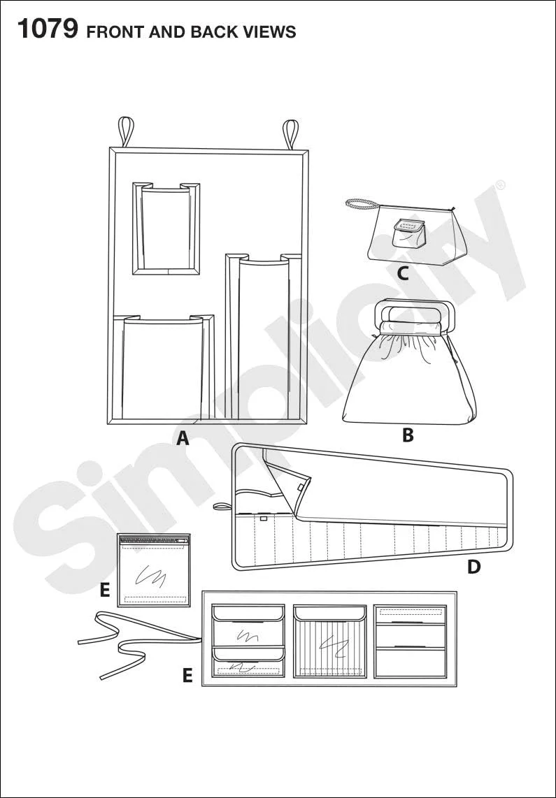الگوی خیاطی Simplicity 1079 برای بافتنی و قلاب بافی و نگهداری لوازم، سایز آزاد