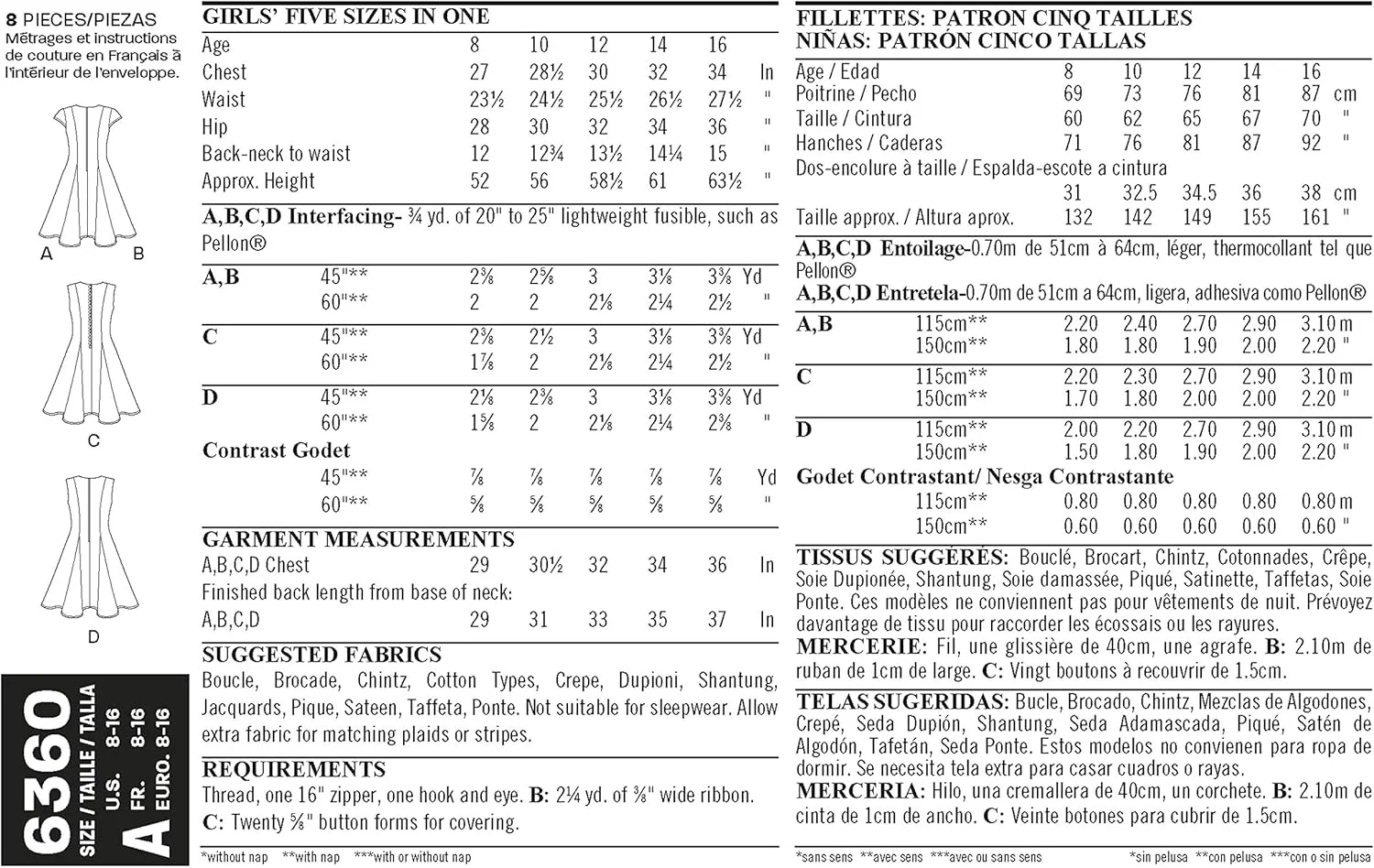 الگوی خیاطی سیمپلیسی نیو لوک 6360: لباس دخترانه نوجوان، سایز A، A (8-10-12-14-16) الگوی خیاطی سیمپلیسی نیو لوک 6360: لباس دخترانه نوجوان، سایز A، A (8-10-12-14-16)