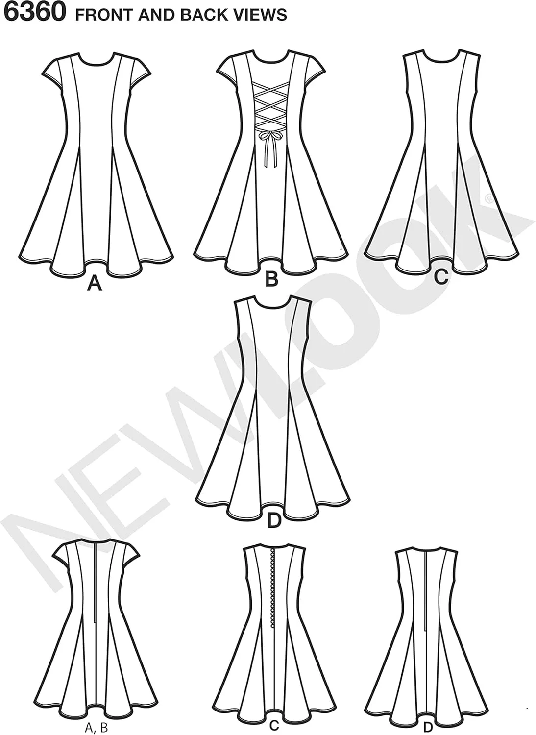 الگوی خیاطی سیمپلیسی نیو لوک 6360: لباس دخترانه نوجوان، سایز A، A (8-10-12-14-16) الگوی خیاطی سیمپلیسی نیو لوک 6360: لباس دخترانه نوجوان، سایز A، A (8-10-12-14-16)